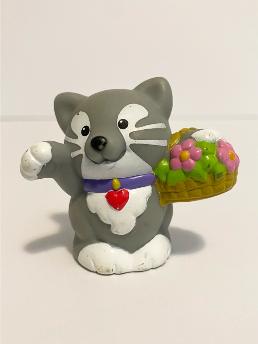 Little People Grey Tabby Cat Figure Dollhouse Family Pet Flowers Kitty 4/$20 🛑